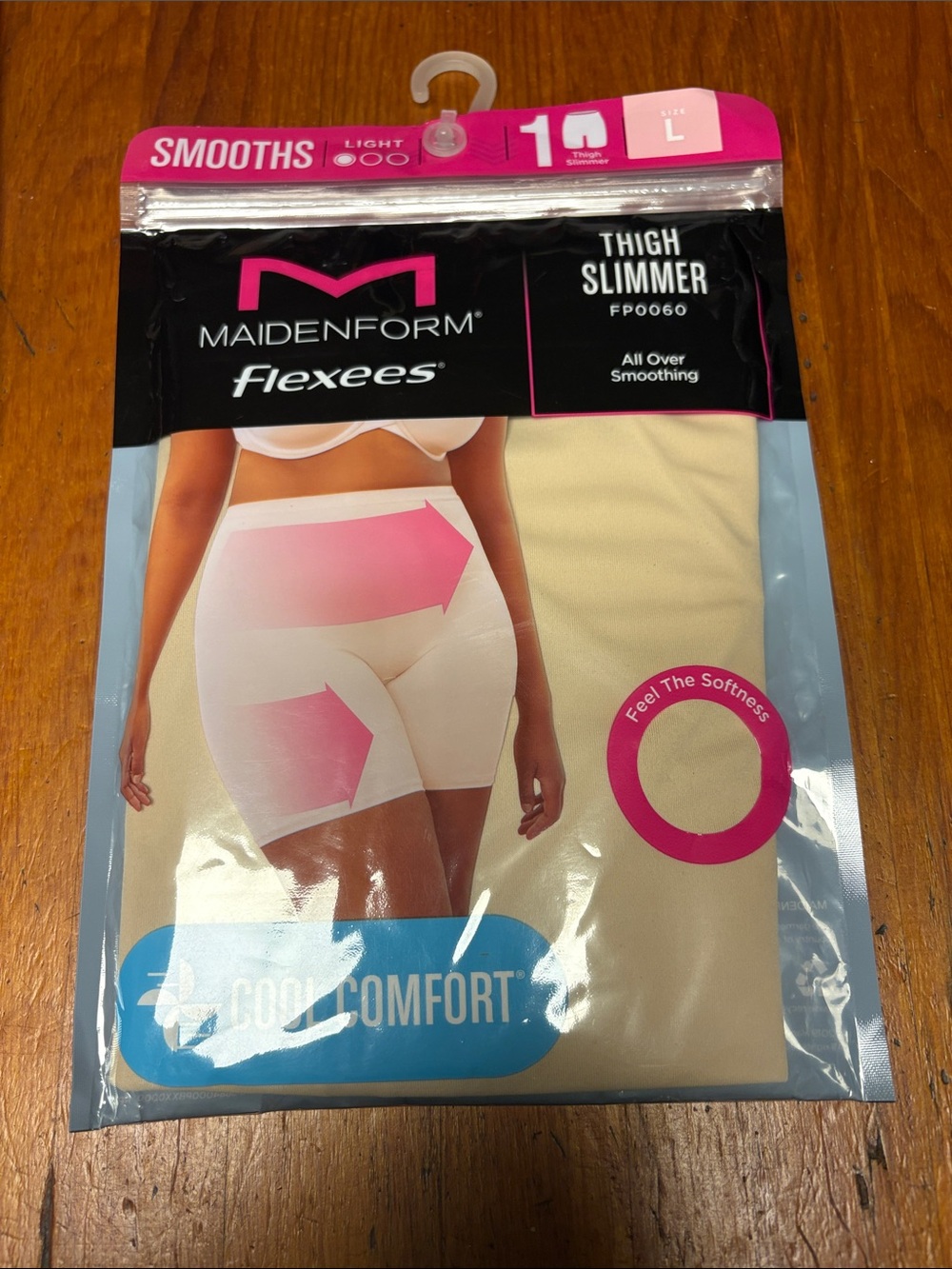 Maidenform Flexees Thigh Slimmer - Light Beige with Pink Accents